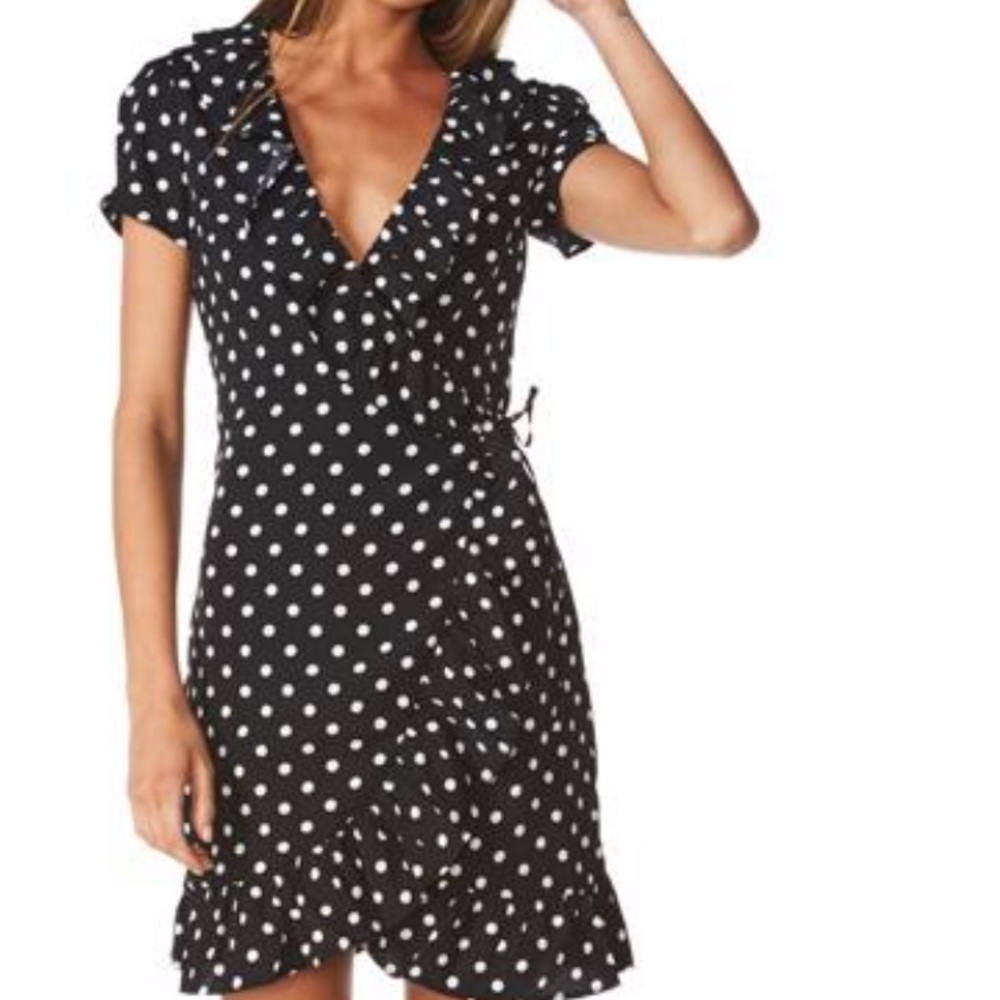 Lioness polka dot wrap dress